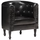 fekete valódi bőr kagylófotel