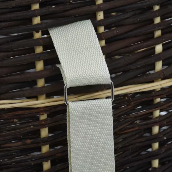 természetes fűzfa tűzifa hátikosár tartóövvel 57 x 51 x 69 cm