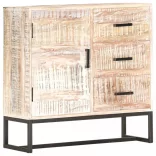 fehér tömör akácfa tálalószekrény 73 x 30 x 75 cm