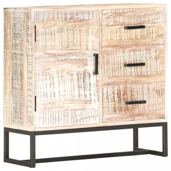 fehér tömör akácfa tálalószekrény 73 x 30 x 75 cm