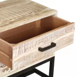 fehér tömör akácfa TV-szekrény 140 x 30 x 45 cm