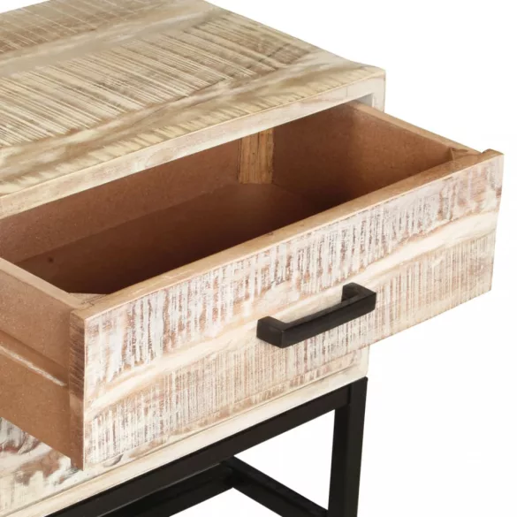 fehér tömör akácfa TV-szekrény 140 x 30 x 45 cm