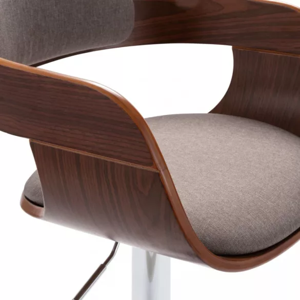 tópszínű szövet és furnérlemez bárszék