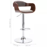 tópszínű szövet és furnérlemez bárszék