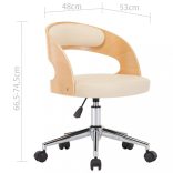 krémszínű hajlított fa és műbőr forgó étkezőszék