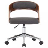 szürke hajlított fa és szövet forgó étkezőszék