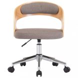 tópszínű hajlított fa és szövet forgó étkezőszék