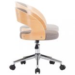 tópszínű hajlított fa és szövet forgó étkezőszék