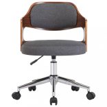 szürke hajlított fa és szövet forgó étkezőszék