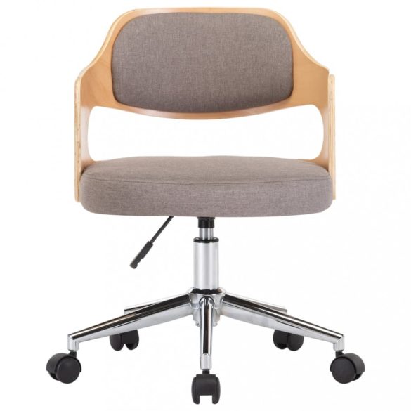 tópszínű hajlított fa és szövet forgó étkezőszék