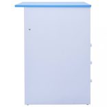 kék és fehér dönthető gyerekíróasztal