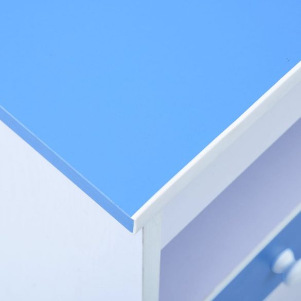 kék és fehér dönthető gyerekíróasztal