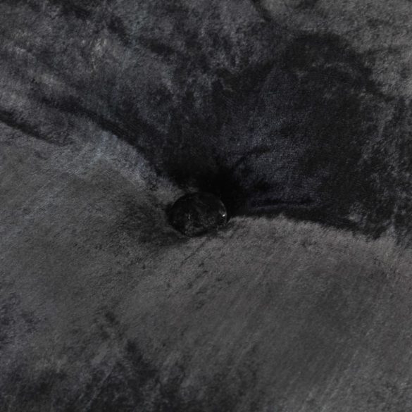 antracitszürke kerek bársony puff 40 x 20 cm