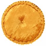 mustársárga kerek bársony puff 40 x 20 cm