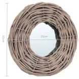 3 db fonott vesszőkeretes tükör 15 cm