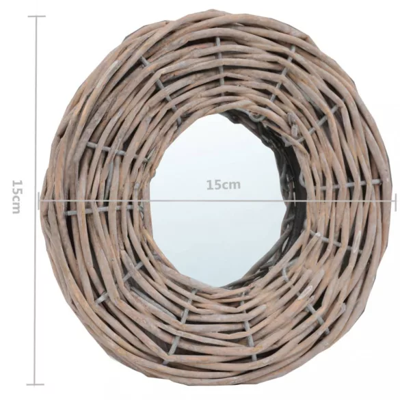 3 db fonott vesszőkeretes tükör 15 cm