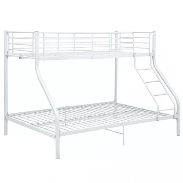 fehér fém emeleteságy-keret 140 x 200 cm/90 x 200 cm
