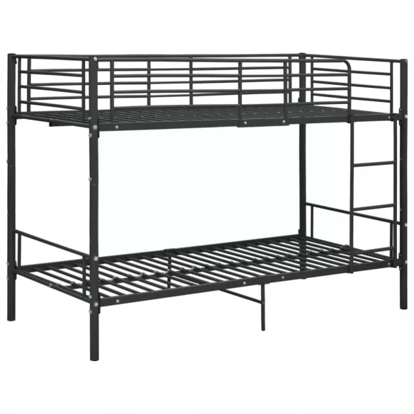fekete fém emeletes ágy 90 x 200 cm