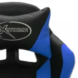 kék és fekete műbőr versenyszék RGB LED-világítással