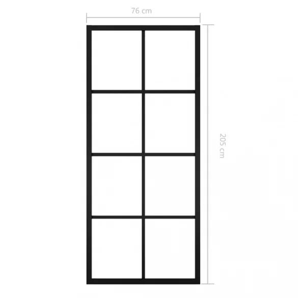 fekete alumínium és ESG üveg tolóajtó 76 x 205 cm