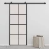 fekete alumínium és ESG üveg tolóajtó 90 x 205 cm