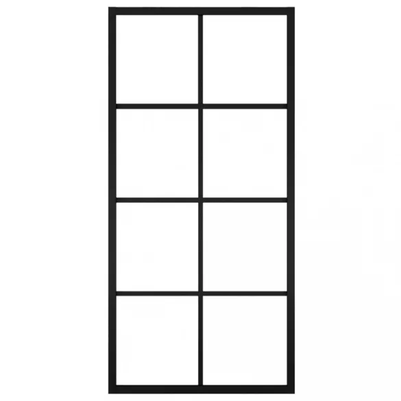 fekete alumínium és ESG üveg tolóajtó 90 x 205 cm