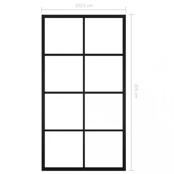 fekete alumínium és ESG üveg tolóajtó 102,5 x 205 cm