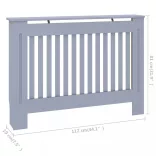 szürke szerelt fa radiátorburkolat 112 x 19 x 81,5 cm