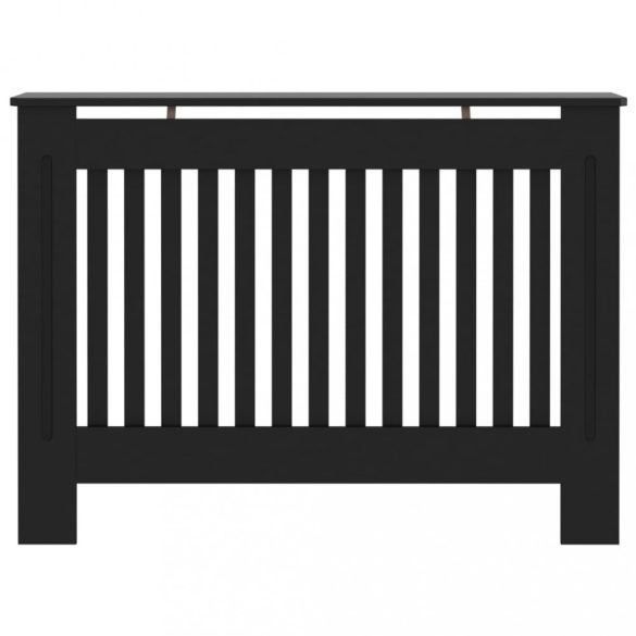 fekete szerelt fa radiátorburkolat 112 x 19 x 81,5 cm