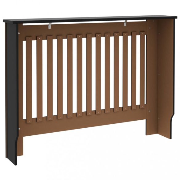 fekete szerelt fa radiátorburkolat 112 x 19 x 81,5 cm