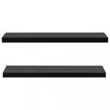 2 db fekete lebegő falipolc 120 x 20 x 3,8 cm