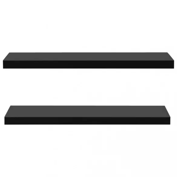 2 db fekete lebegő falipolc 120 x 20 x 3,8 cm