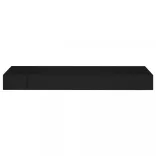 fekete lebegő fali polc fiókkal 80 x 25 x 8 cm