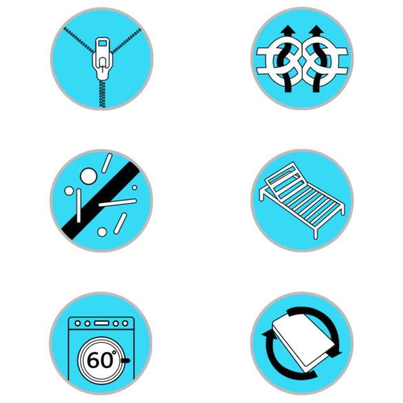 dobozrugós ágymatracfedő 200 x 140 x 5 cm közepesen puha