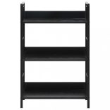 3 szintes fekete szerelt fa könyvespolc 60 x 27,6 x 90,5 cm