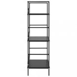 3 szintes fekete szerelt fa könyvespolc 60 x 27,6 x 90,5 cm