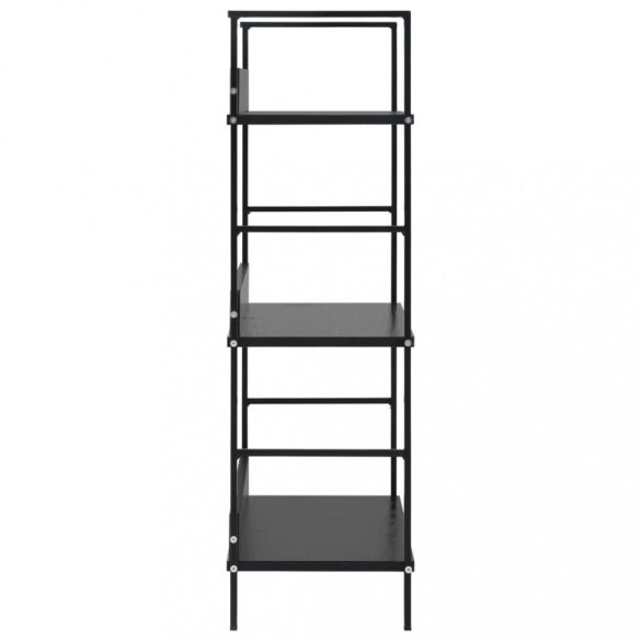 3 szintes fekete szerelt fa könyvespolc 60 x 27,6 x 90,5 cm