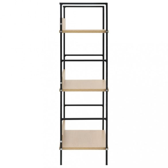 3 szintes tölgyszínű szerelt fa könyvespolc 60 x 27,6 x 90,5 cm