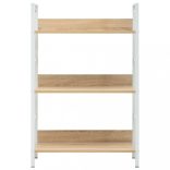 3 szintes tölgyszínű szerelt fa könyvespolc 60 x 27,6 x 90,5 cm