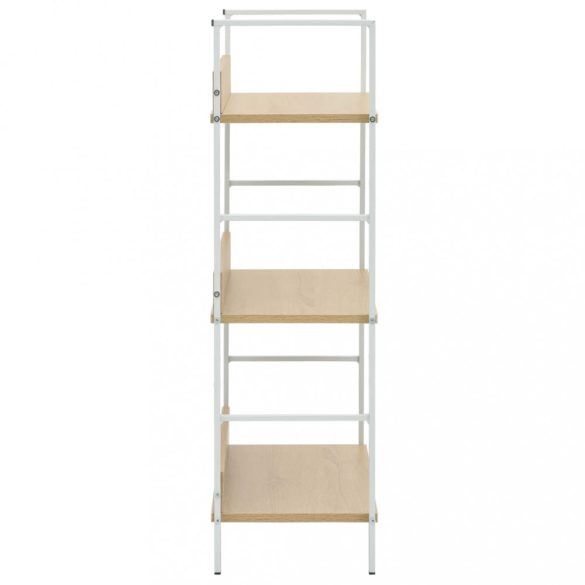 3 szintes tölgyszínű szerelt fa könyvespolc 60 x 27,6 x 90,5 cm