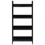 4 szintes fekete szerelt fa könyvespolc 60 x 27,6 x 124,5 cm