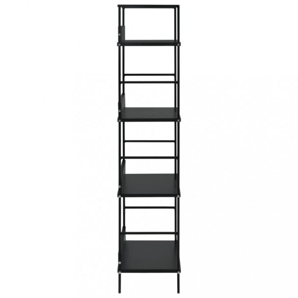 4 szintes fekete szerelt fa könyvespolc 60 x 27,6 x 124,5 cm