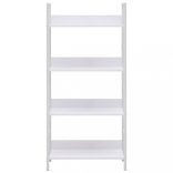 4 szintes fehér szerelt fa könyvespolc 60 x 27,6 x 124,5 cm