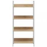 4 szintes tölgyszínű szerelt fa könyvespolc 60x27,6x124,5 cm