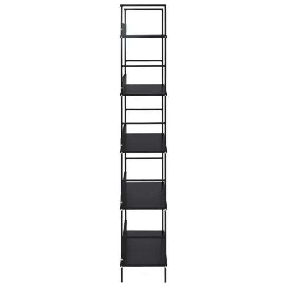 5 szintes fekete szerelt fa könyvespolc 60 x 27,6 x 158,5 cm