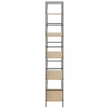 5 szintes tölgyszínű szerelt fa könyvespolc 60x27,6x158,5 cm