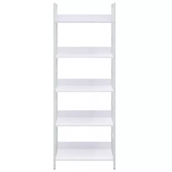 5 szintes fehér szerelt fa könyvespolc 60 x 27,6 x 158,5 cm