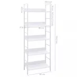 5 szintes fehér szerelt fa könyvespolc 60 x 27,6 x 158,5 cm