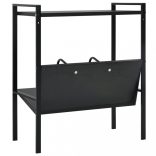 2-szintes fekete szerelt fa könyvespolc 52 x 28 x 59 cm