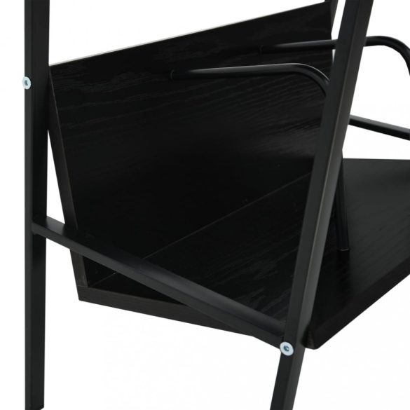 2-szintes fekete szerelt fa könyvespolc 52 x 28 x 59 cm